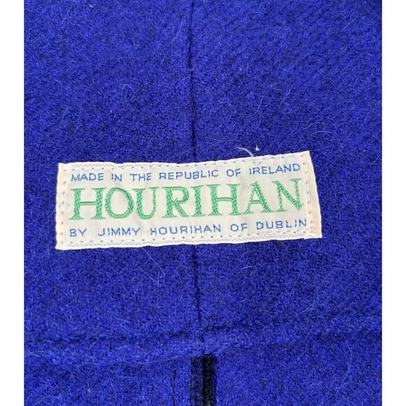 Vintage Jimmy Hourihan Ireland 100% Wool Wrap Coat Black Purple Small - Picture 4 of 16